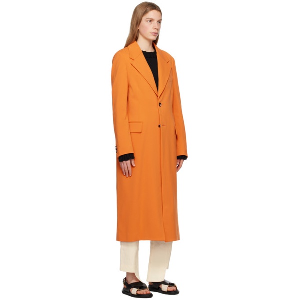 마르니 마르니 Marni Orange Single-Breasted Coat 231379F059001
