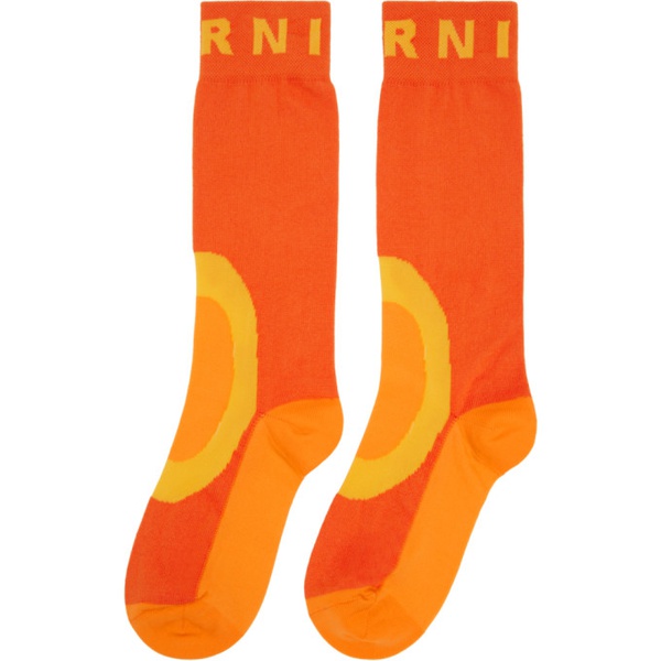 마르니 마르니 Marni Orange Jacquard Socks 231379F076012