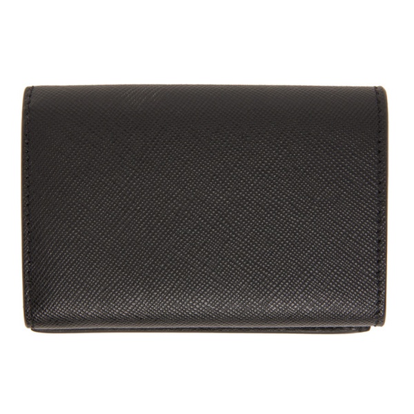 마르니 마르니 Marni Black Saffiano Leather Trifold Wallet 222379F040015