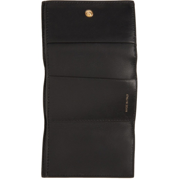 마르니 마르니 Marni Black Saffiano Leather Trifold Wallet 222379F040015