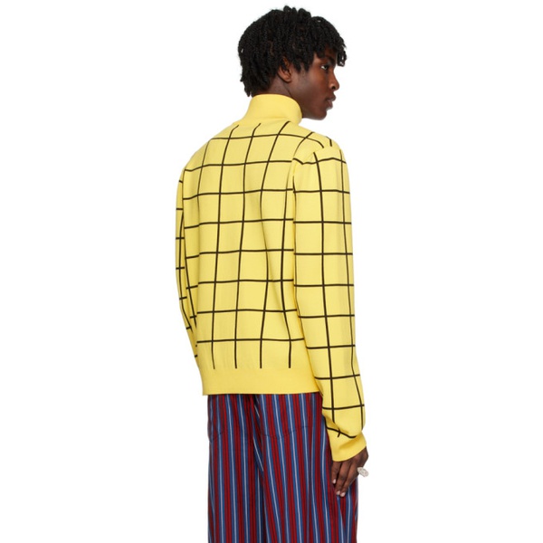마르니 마르니 Marni Yellow Check Sweater 232379M200005