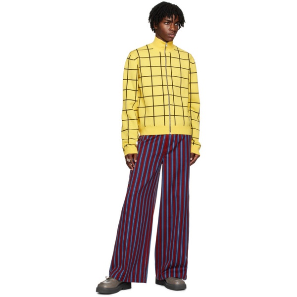 마르니 마르니 Marni Yellow Check Sweater 232379M200005