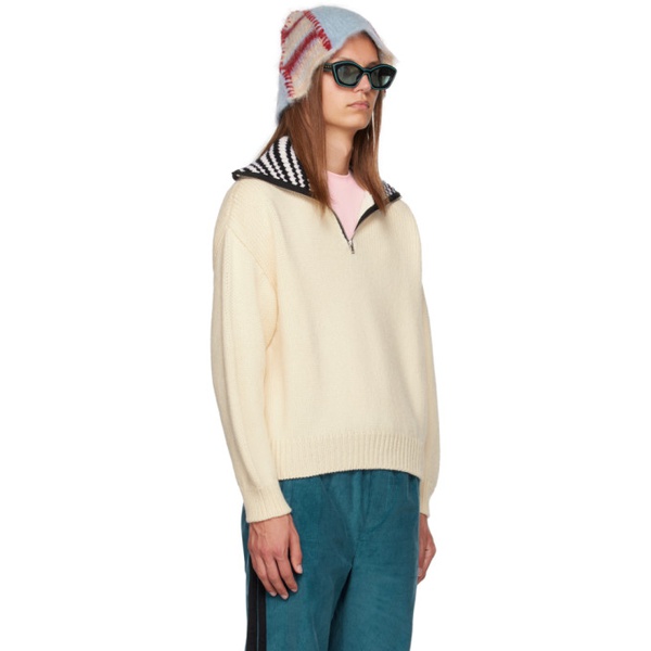 마르니 마르니 Marni White Half-Zip Sweater 232379M202015