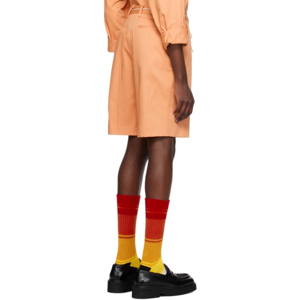 마르니 마르니 Marni Orange Drawstring Shorts 231379M193012