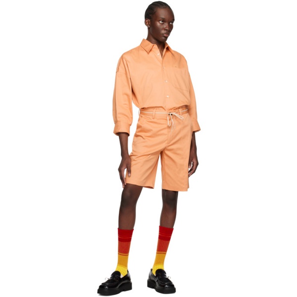 마르니 마르니 Marni Orange Drawstring Shorts 231379M193012