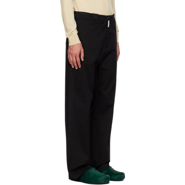 마르니 마르니 Marni Black Drawstring Trousers 232379M191011