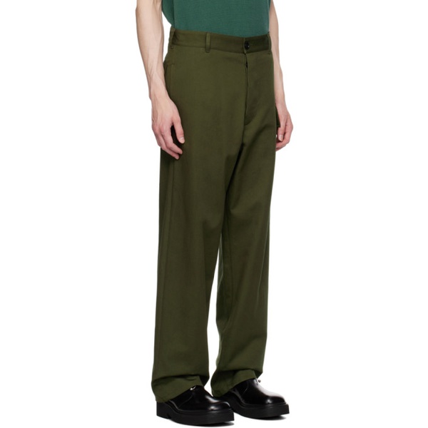 마르니 마르니 Marni Green Button-Fly Trousers 232379M188004