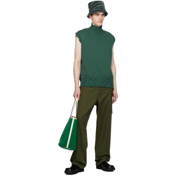 마르니 마르니 Marni Green Button-Fly Trousers 232379M188004