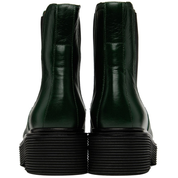마르니 마르니 Marni Green Leather Chelsea Boots 222379F113006
