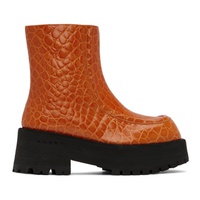 마르니 Marni Orange Zip Boots 222379F113012