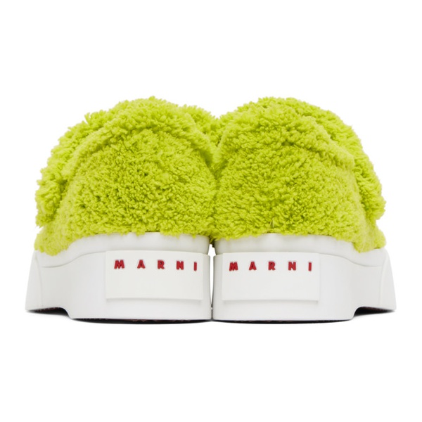 마르니 마르니 Marni Green & White Merino Mary-Jane Sneakers 231379F118012