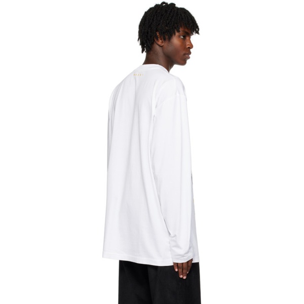 마르니 마르니 Marni White Printed Long Sleeve T-Shirt 232379M213031