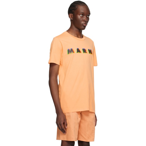 마르니 마르니 Marni Orange Printed T-Shirt 231379M213022