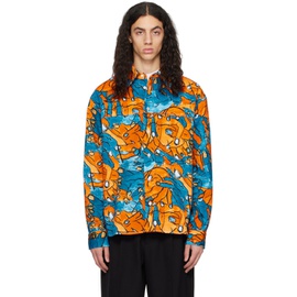 마르니 Marni Orange & Blue Pattern Shirt 231379M192021