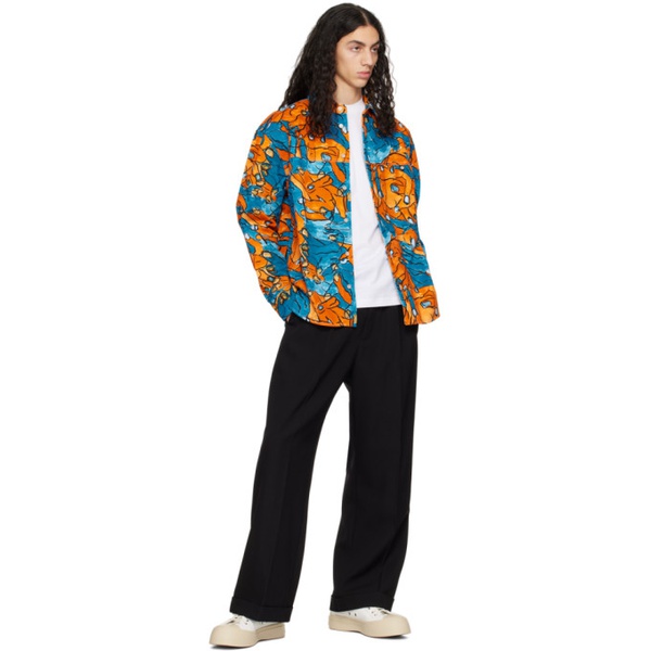 마르니 마르니 Marni Orange & Blue Pattern Shirt 231379M192021