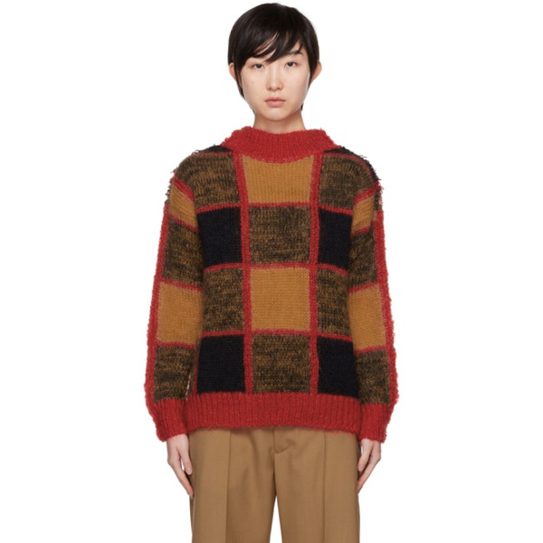 마르니 마르니 Marni Red & Brown Virgin Wool Sweater 222379F096004
