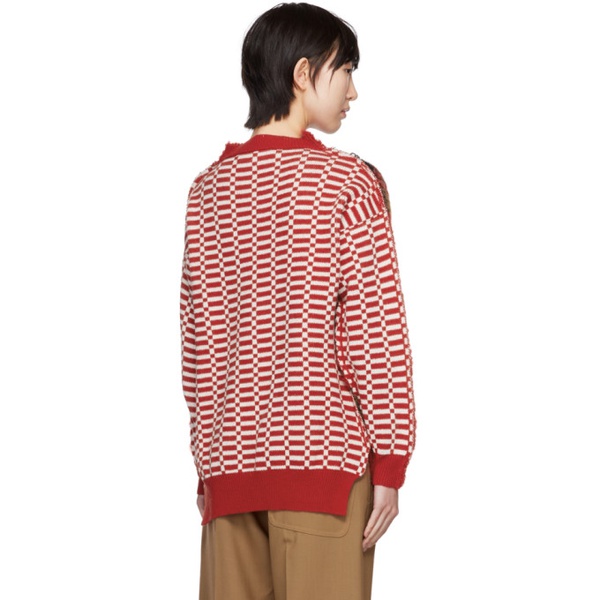 마르니 마르니 Marni Red & Brown Virgin Wool Sweater 222379F096004