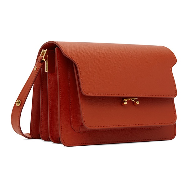 마르니 마르니 Marni Red Saffiano Leather Medium Trunk Bag 241379F048020