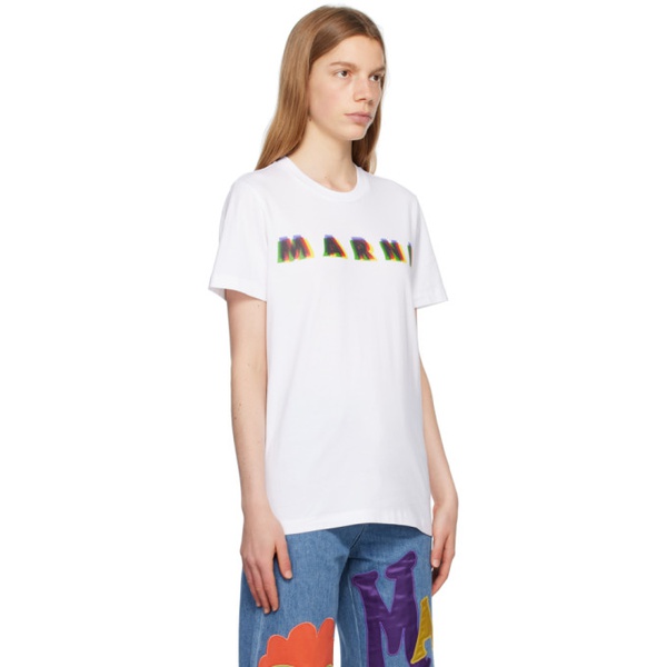 마르니 마르니 Marni White Printed T-Shirt 231379F110015