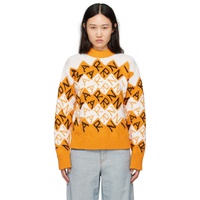 마르니 Marni Orange & 오프화이트 Off-White 3D Blocks Sweater 241379F096026
