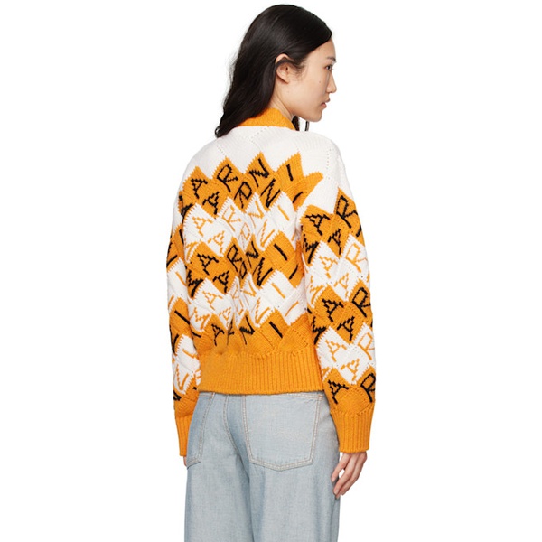 마르니 마르니 Marni Orange & 오프화이트 Off-White 3D Blocks Sweater 241379F096026