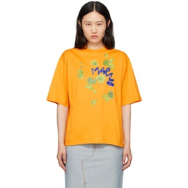 마르니 Marni Yellow Dripping Flower T-Shirt 241379F110015