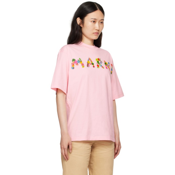 마르니 마르니 Marni Pink Bouquet T-Shirt 241379F110030