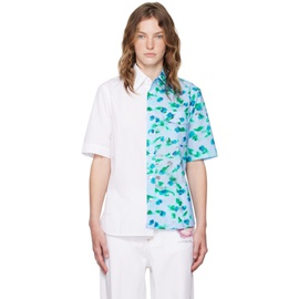 마르니 Marni Blue & White Asymmetric Shirt 241379F109008