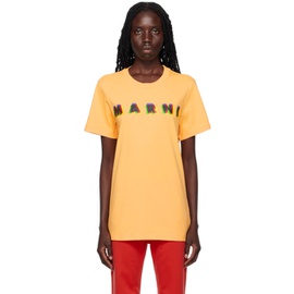 마르니 Marni Orange Printed T-Shirt 231379F110014