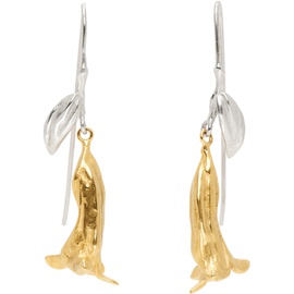 마르니 Marni Gold & Silver Flowers Earrings 242379F022008