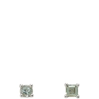 마틴 알리 Martine Ali SSENSE Exclusive Silver Prasiolite Mixed Prince Set Earrings 241153M144000