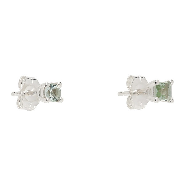  마틴 알리 Martine Ali SSENSE Exclusive Silver Prasiolite Mixed Prince Set Earrings 241153M144000