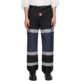 마틴 로즈 Martine Rose Black & Navy Safety Trousers 241892M191001