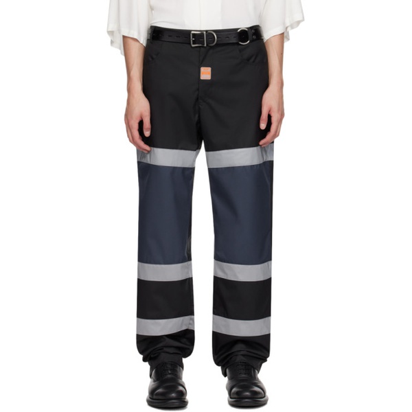  마틴 로즈 Martine Rose Black & Navy Safety Trousers 241892M191001