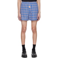 마틴 로즈 Martine Rose Blue Check Shorts 241892M193003