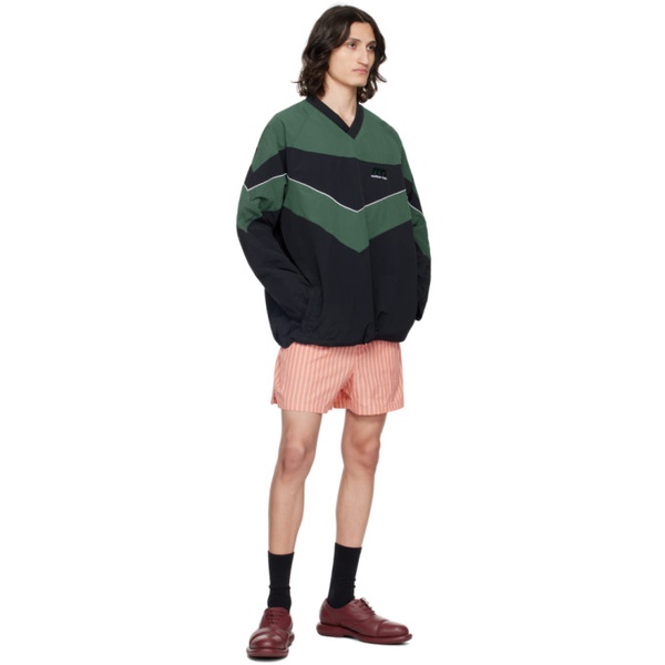  마틴 로즈 Martine Rose Pink & Green Striped Shorts 241892M193002