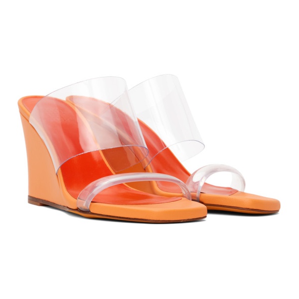  마리암 나르시 자데 Maryam Nassir Zadeh SSENSE Exclusive Orange Olympia Wedge Sandals 241779F125008
