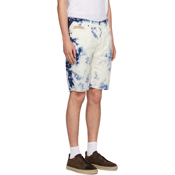  마시모 알바 Massimo Alba Blue & White Kaleidoscope Shorts 221846M193004