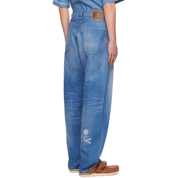  마스터마인드 재팬 Mastermind JAPAN Blue Embroidered Jeans 241563M186001