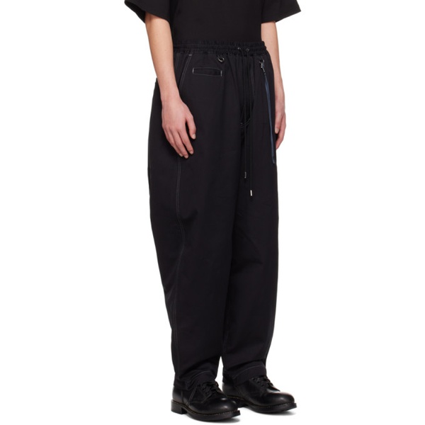  마스터마인드 재팬 Mastermind JAPAN Black Drawstring Trousers 241563M191000