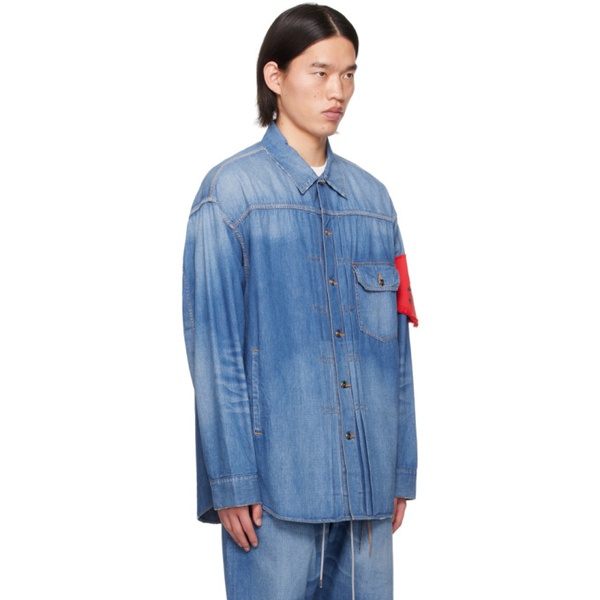  마스터마인드 재팬 Mastermind JAPAN Blue Pintucks Denim Shirt 241563M192005
