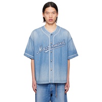 마스터마인드 재팬 Mastermind JAPAN Blue Baseball Denim Shirt 241563M192007