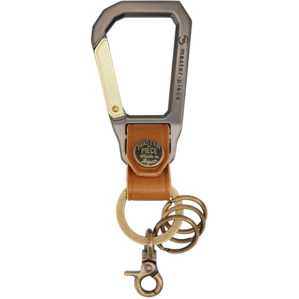  Master-piece Tan Carabiner Keychain 241401M148002