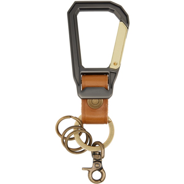  Master-piece Tan Carabiner Keychain 241401M148002