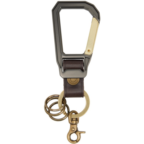  Master-piece Brown Carabiner Keychain 241401M148003