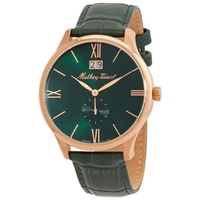 Mathey-Tissot MEN'S Edmond Genuine Leather Green Dial Watch H1886QPV