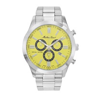 Mathey-Tissot MEN'S Mathy I Jumbo Chrono Chronograph Stainless Steel Yellow Dial Watch H455CHJ