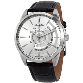 Mathey-Tissot MEN'S Mondo Leather Silver Dial Watch H711AS