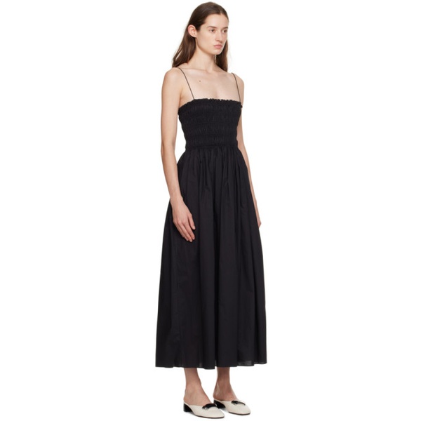  마티유 Matteau Black Shirred Maxi Dress 241946F055004