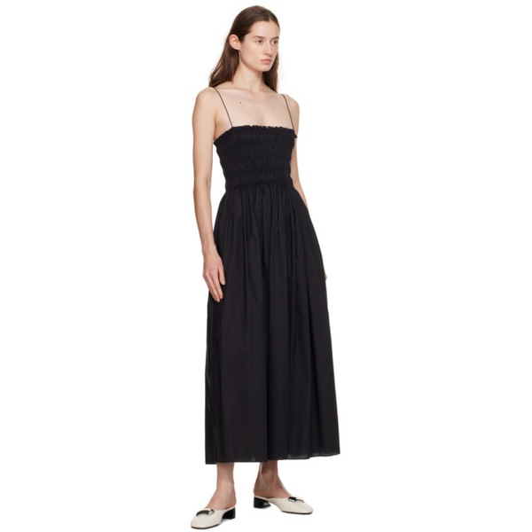  마티유 Matteau Black Shirred Maxi Dress 241946F055004